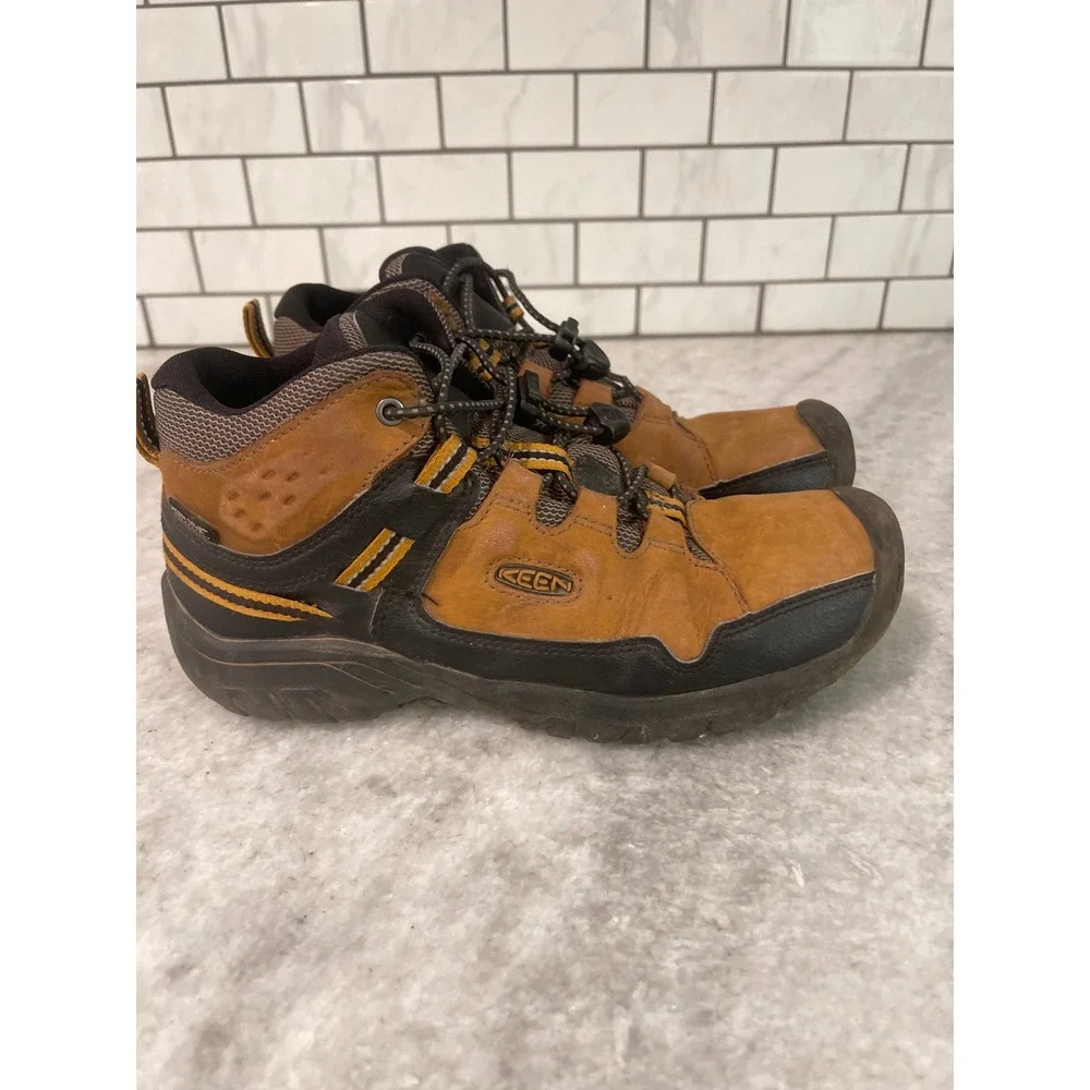 KEEN Hiking Boots Kids Size 4 Brown Targhee Mid Waterproof 1019834 Leather